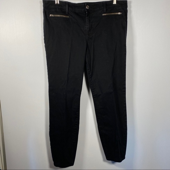 GAP Black Skinny Jeans Zip front pockets size 16 - Picture 1 of 8